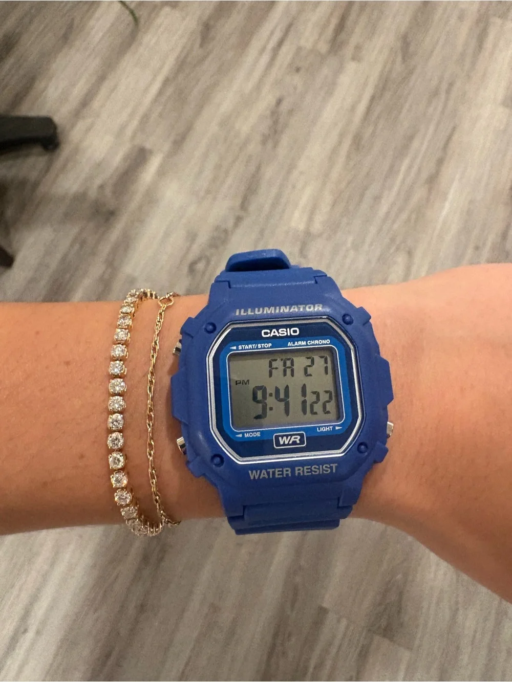 Casio Blue Digital Illuminator Watch with Resin Strap